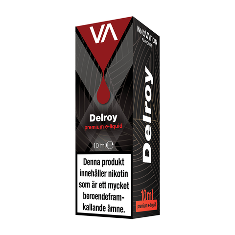 Innovation Delroy 10 ml vape juice. A sweet American tobacco with a caramel hint.