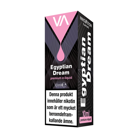 Innovation Egyptian Dream 10 ml vape juice is a mild aroma of sweet American tobacco dried in the sun with a caramel aftertaste. 